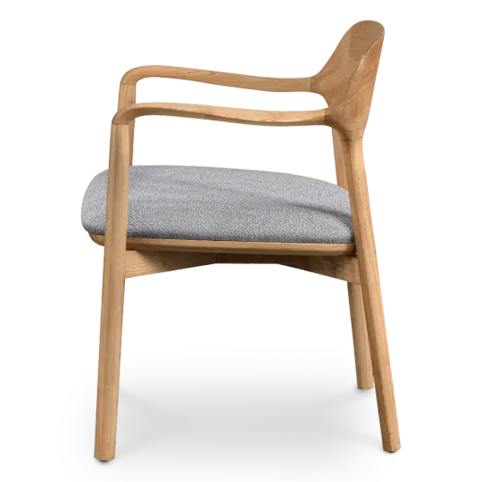 Kennedy Eetkamerstoel | Naturel Essen | Grijs Boucle Kennedy Eetkamerstoel | Naturel Essen | Grijs Boucle