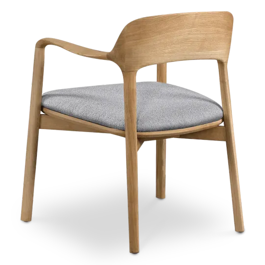 Kennedy Eetkamerstoel | Naturel Essen | Grijs Boucle Kennedy Eetkamerstoel | Naturel Essen | Grijs Boucle