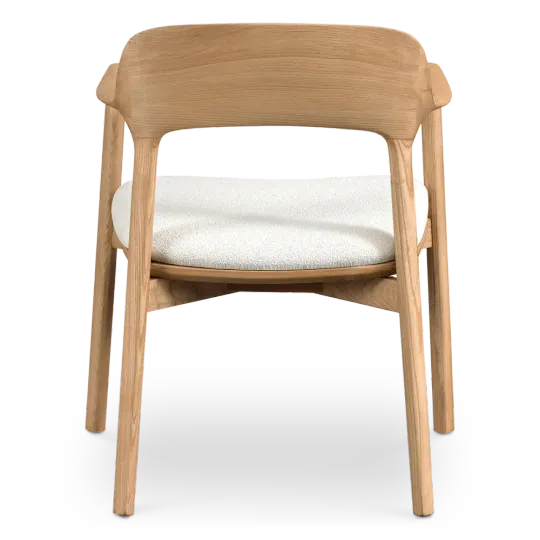 Kennedy Eetkamerstoel | Essen Hout | Wit Teddy / Boucle