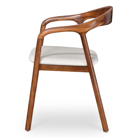 Artson Eetkamerstoel | Walnoot Hout | Wit PU Leer Artson Eetkamerstoel | Walnoot Hout | Wit PU Leer