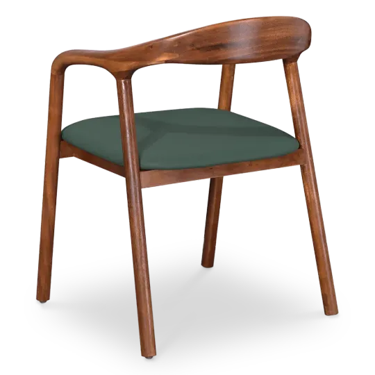Artson Eetkamerstoel | Walnoot Hout | Groen PU Leer