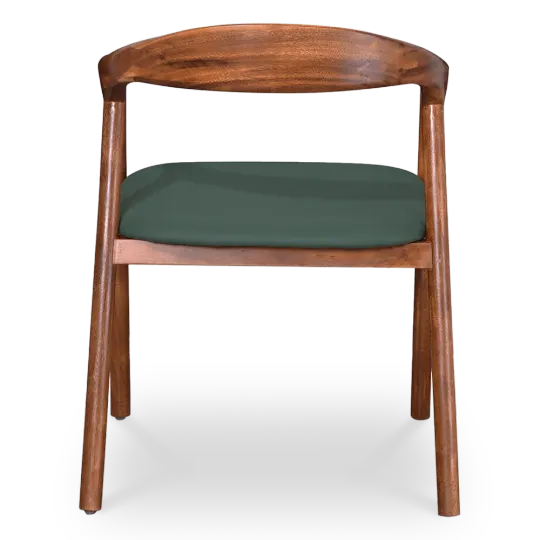 Artson Eetkamerstoel | Walnoot Hout | Groen PU Leer