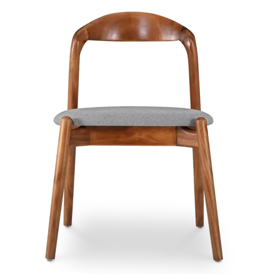 Bow Eetkamerstoel | Walnoot Hout | Grijs Boucle Bow Eetkamerstoel | Walnoot Hout | Grijs Boucle