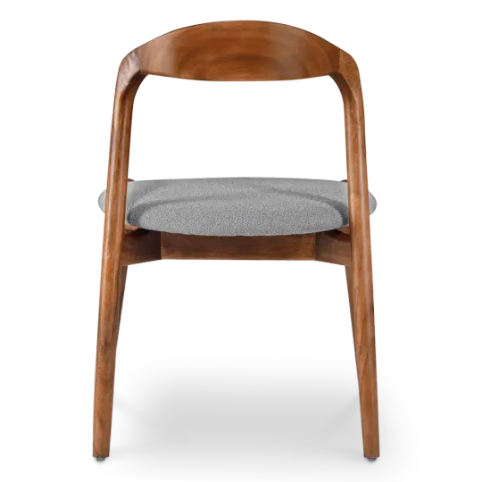 Bow Eetkamerstoel | Walnoot Hout | Grijs Boucle Bow Eetkamerstoel | Walnoot Hout | Grijs Boucle