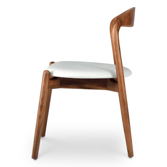 Bow Eetkamerstoel | Walnoot Hout | Offwhite PU Leer Bow Eetkamerstoel | Walnoot Hout | Offwhite PU Leer