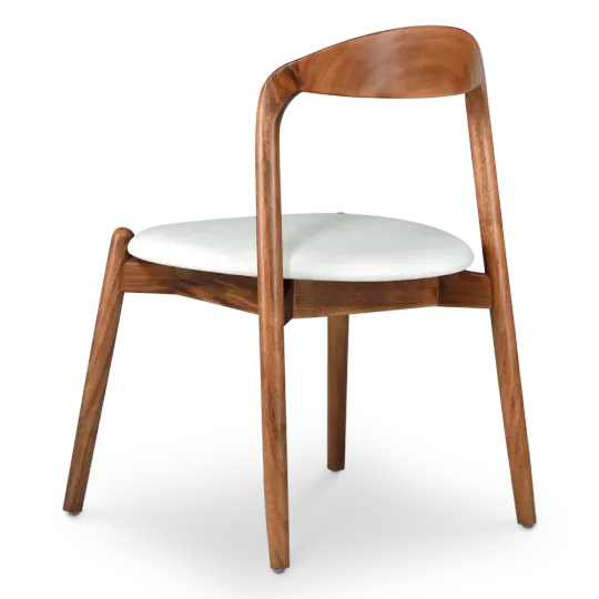Bow Eetkamerstoel | Walnoot Hout | Offwhite PU Leer Bow Eetkamerstoel | Walnoot Hout | Offwhite PU Leer