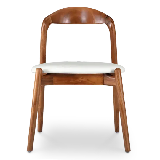 Bow Eetkamerstoel | Walnoot Hout | Offwhite PU Leer Bow Eetkamerstoel | Walnoot Hout | Offwhite PU Leer