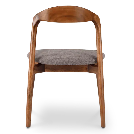 Bow Eetkamerstoel | Walnoot hout | Grijs Bruin Chenille