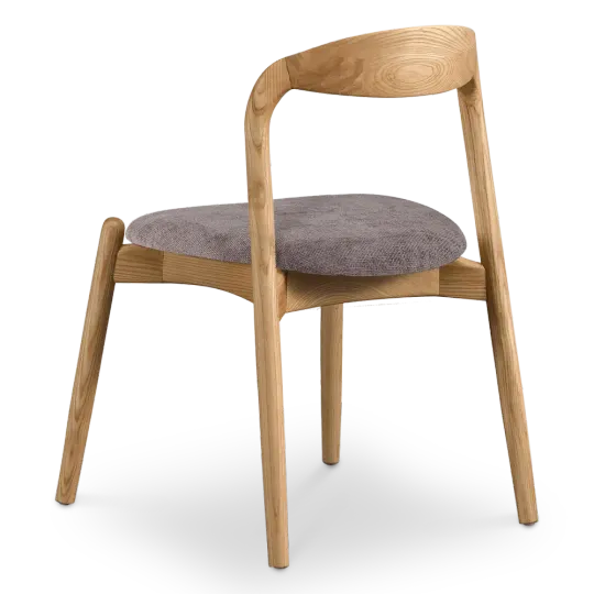 Bow Eetkamerstoel | Essen Hout | Grijs Bruin Chenille Bow Eetkamerstoel | Essen Hout | Grijs Bruin Chenille