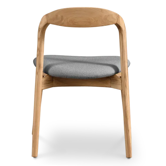 Bow Eetkamerstoel | Essen Hout | Grijs Boucle Bow Eetkamerstoel | Essen Hout | Grijs Boucle