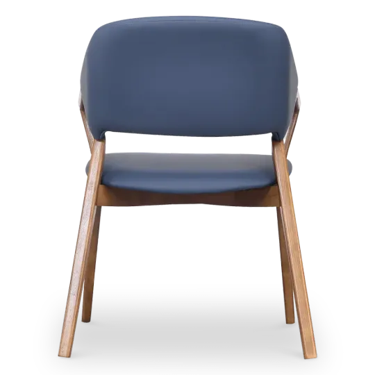 Japandi Eetkamerstoel Candorra | Blauw | Walnoot Japandi Eetkamerstoel Candorra | Blauw | Walnoot