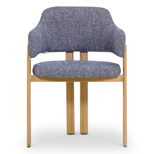 Japandi Eetkamerstoel Isamu | Blauw OTE | Eiken Onderstel