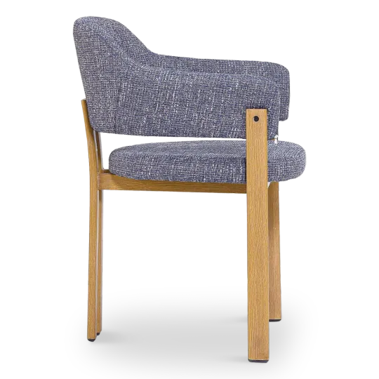 Japandi Eetkamerstoel Isamu | Blauw OTE | Eiken Onderstel