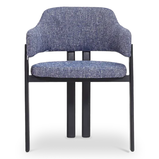 Japandi Eetkamerstoel Isamu | Blauw OTE | Zwart Onderstel