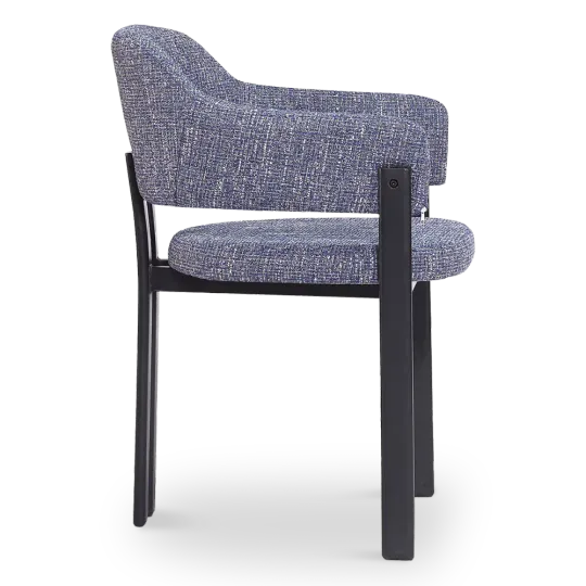 Japandi Eetkamerstoel Isamu | Blauw OTE | Zwart Onderstel