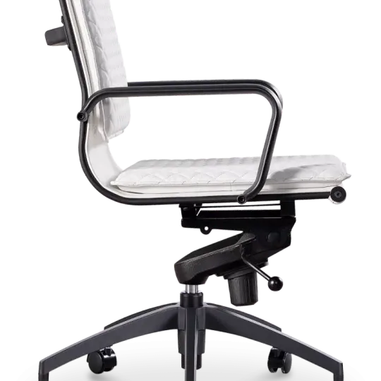 Diamond Softpad Bureaustoel Wit | Lage Rug