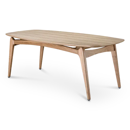 Eettafel Japandi Deens Ovaal Eiken Eettafel Japandi Deens Ovaal Eiken