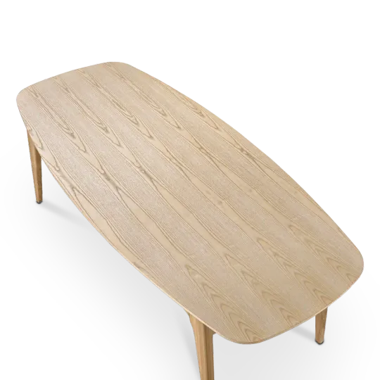 Eettafel Japandi Deens Ovaal Eiken Eettafel Japandi Deens Ovaal Eiken