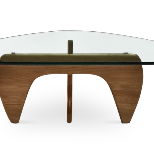 Japandi Salontafel Sabi | Glazen Blad | Walnoot Onderstel