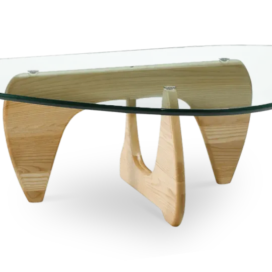 Japandi Salontafel Sabi | Glazen Blad | Essen Onderstel Japandi Salontafel Sabi | Glazen Blad | Essen Onderstel
