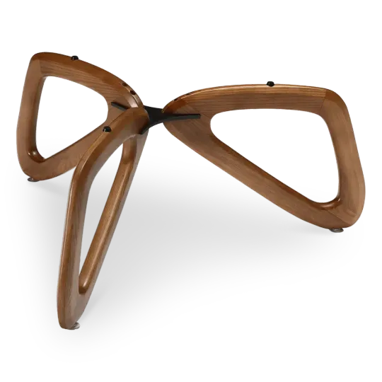 Japandi Salontafel Butterfly | Antraciet Keramiek | Walnoot Onderstel