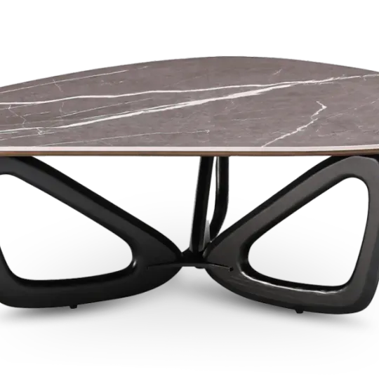 Japandi Salontafel Butterfly | Antraciet Keramiek | Zwart Onderstel