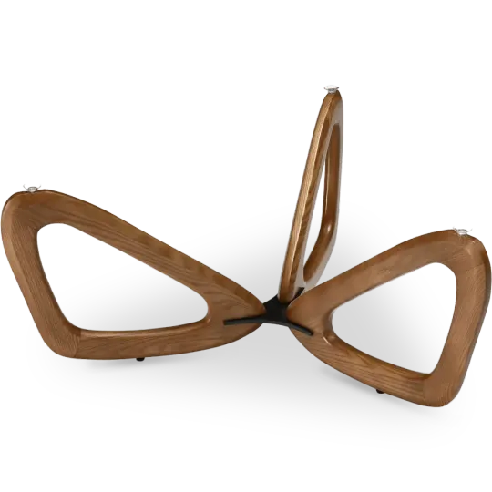 Japandi Salontafel Butterfly | Antraciet Keramiek | Walnoot Onderstel
