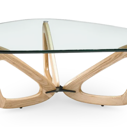 Japandi Salontafel Butterfly | Glazen Blad | Essen Onderstel Japandi Salontafel Butterfly | Glazen Blad | Essen Onderstel