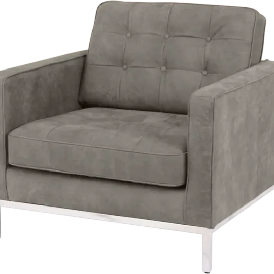 Italo Chair Elegant Silver/Grey Velvet
