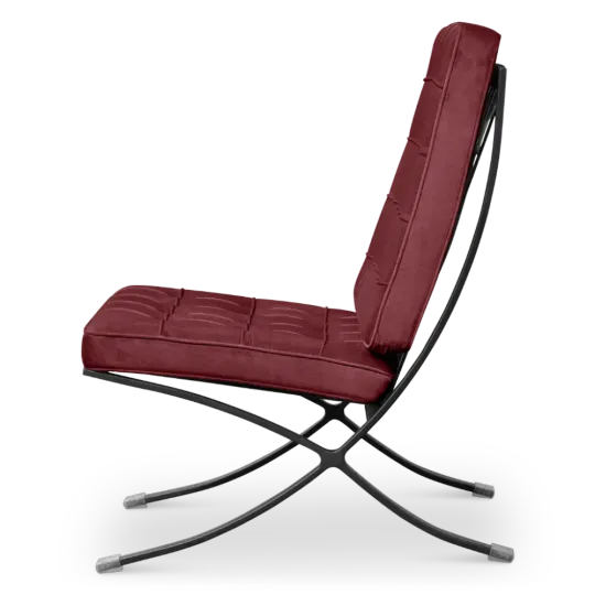 Paviljoen Chair XL Bordeaux Red Velvet | Black Frame