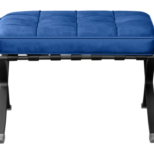 Paviljoen Ottoman Blauw Velvet | Zwart Frame Paviljoen Ottoman Kings Blue Velvet | Black Frame