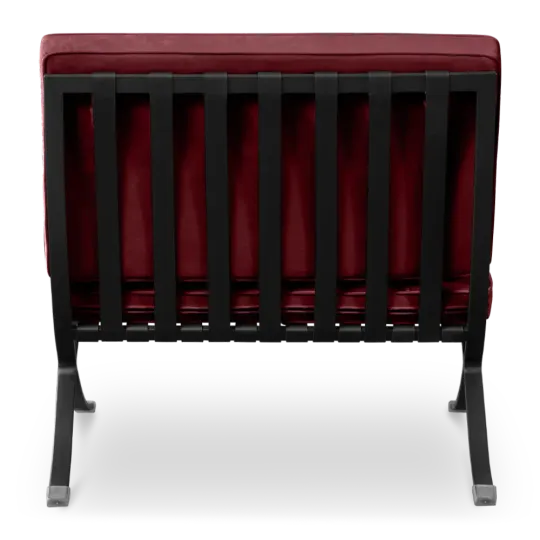 Paviljoen Chair Rood Velvet Set | Inclusief Voetenbank | Zwart Frame Paviljoen Chair Bordeaux Red Velvet | Black Frame