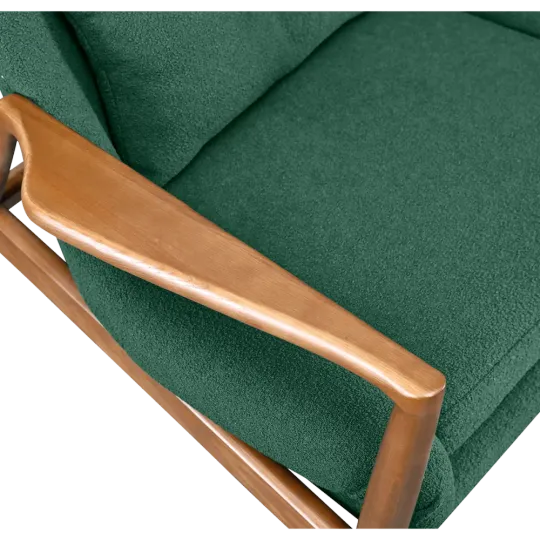 Cavel Flyder Scandinavische Lounge Chair Teddy Groen Walnoot