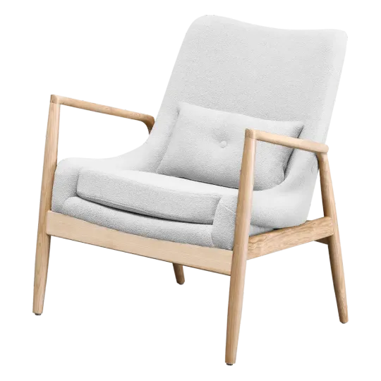 Cavel Flyder Scandinavische Lounge Chair Teddy Wit Essen