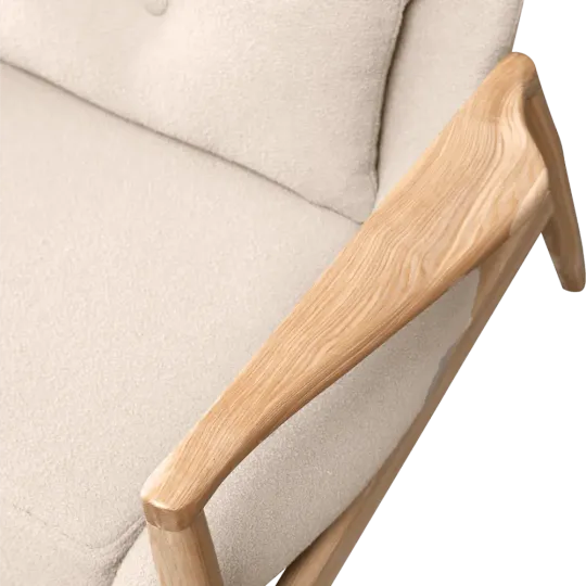 Cavel Flyder Scandinavische Lounge Chair Teddy Taupe Essen