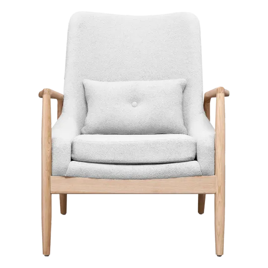 Cavel Flyder Scandinavische Lounge Chair Teddy Wit Essen