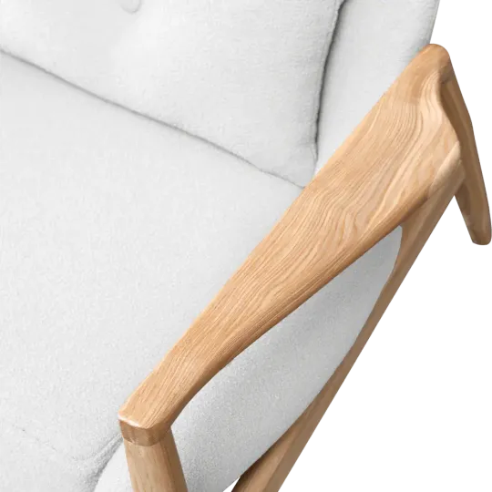 Cavel Flyder Scandinavische Lounge Chair Teddy Wit Essen