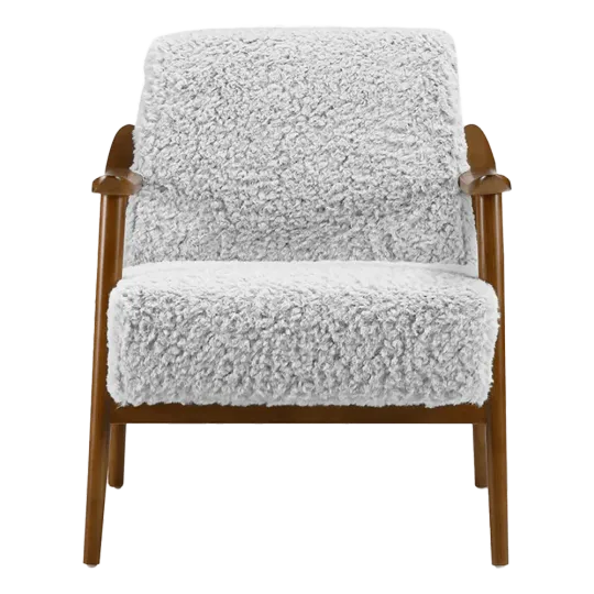 Cavel Hezel Scandinavische Lounge Chair Teddy Wit Walnoot