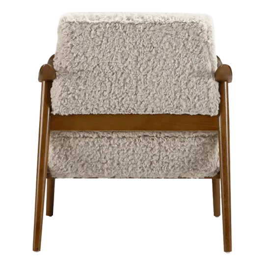 Cavel Hezel Scandinavische Lounge Chair Teddy Taupe Walnoot