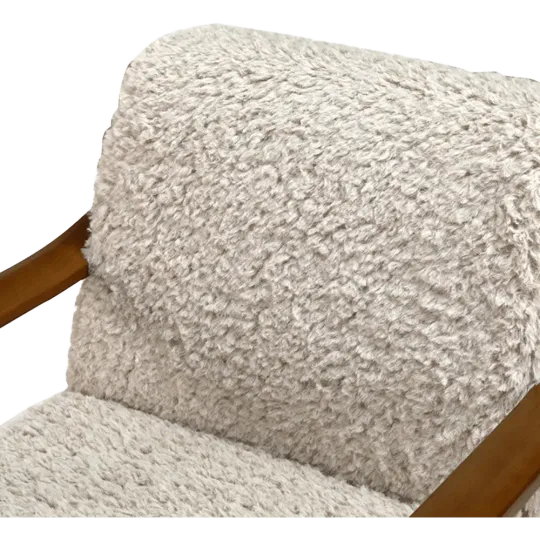 Cavel Hezel Scandinavische Lounge Chair Teddy Taupe Walnoot