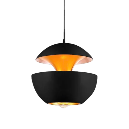 Hanglamp Peach | Mat Zwart / Goud