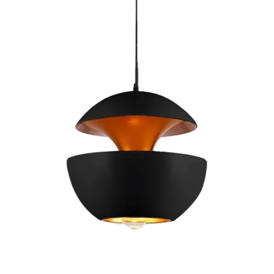 Hanglamp Peach | Mat Zwart / Goud