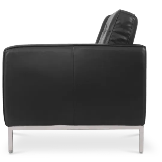 Italo Twee Zits Zwart Leer Florence Knoll Twee Zits Zwart Leer
