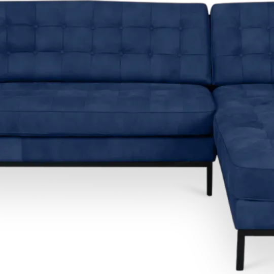 Florence Knoll Hoekbank Kings Blue Velvet (Hoek Links)