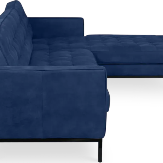 Florence Knoll Hoekbank Kings Blue Velvet (Hoek Links)