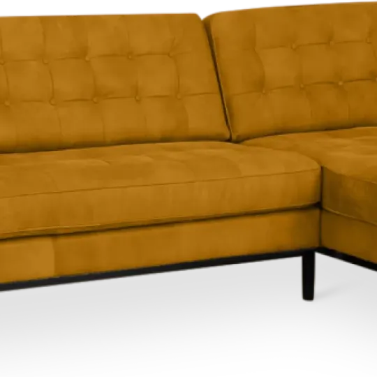 Italo Hoekbank Okergold Velvet (Hoek Links)