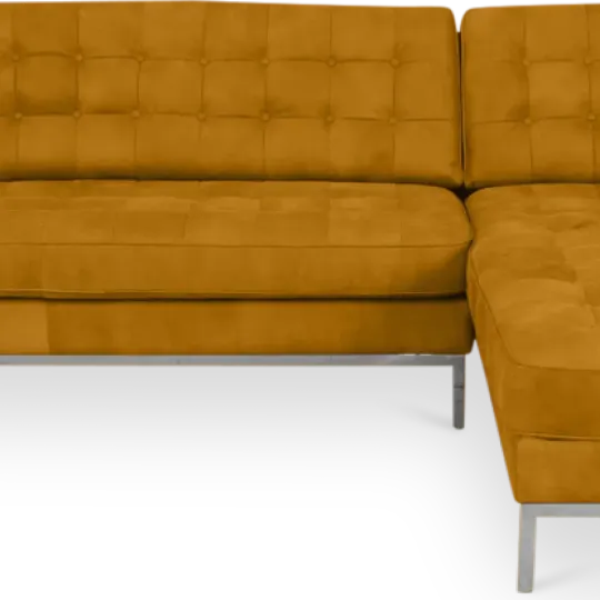Italo Hoekbank Okergold Velvet (Hoek Links)