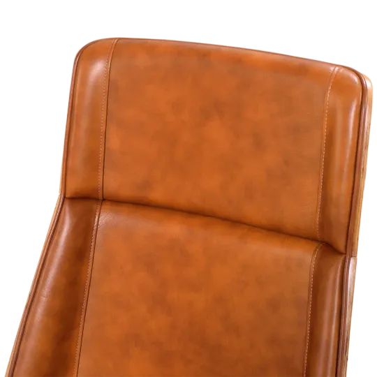 Bureaustoel Charles Cognac Leer, Essen Hout Bureaustoel Charles Cognac Leer, Essen Hout