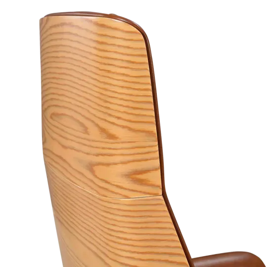 Bureaustoel Charles Cognac Leer, Essen Hout Bureaustoel Charles Cognac Leer, Essen Hout