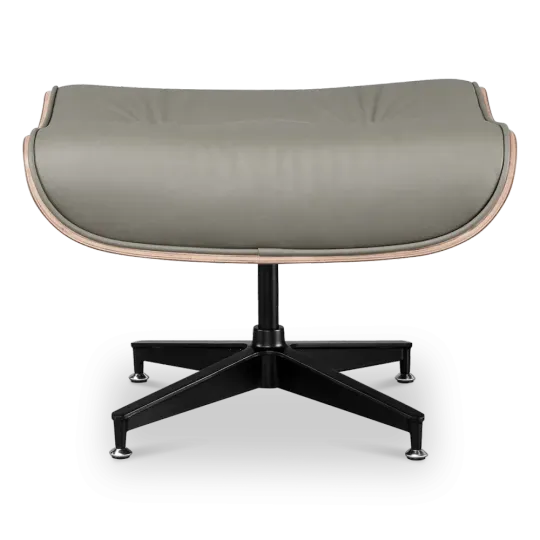 Cavel Lounge Chair Ottoman / Hocker Olijf Groen Leer | Naturel Palissander Schaal